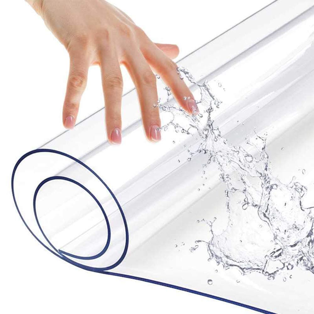 Clear Vinyl Table Protector for Night Stand Bedside Tabletop PVC Plastic Table Top Cloths Desktop Cover Mat Easy Clean Dustproof Topper Cabinet Screen Protection Oblong Table Pad 12x24 Inch 2 Packs