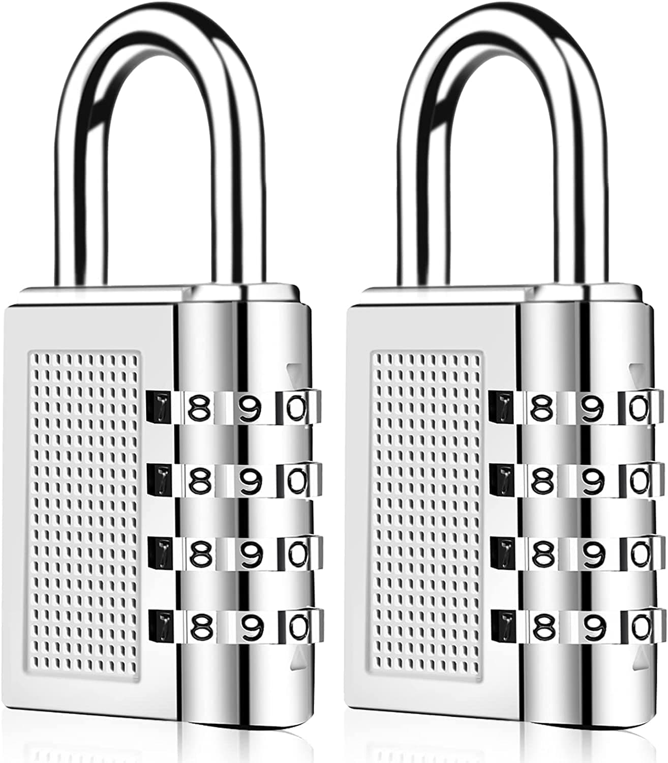 UNEQUETREND PUTHAK Combination Resettable Padlock - 4 Digit Combination Lock for Gym, Sports, School, Employee Locker, Outdoor, Fence, Hasp and Storage (2P, Silver)