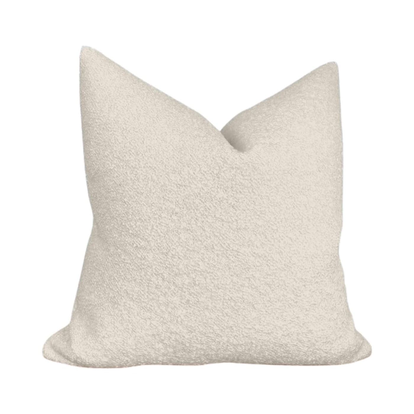 WWWTHROWPILLOWIN Luxury Boucle Throw Pillow Cover Textured Square Sofa Couch Accent Case for Elegant Decor in Living Room and Bedroom 20x20 Inches Cream