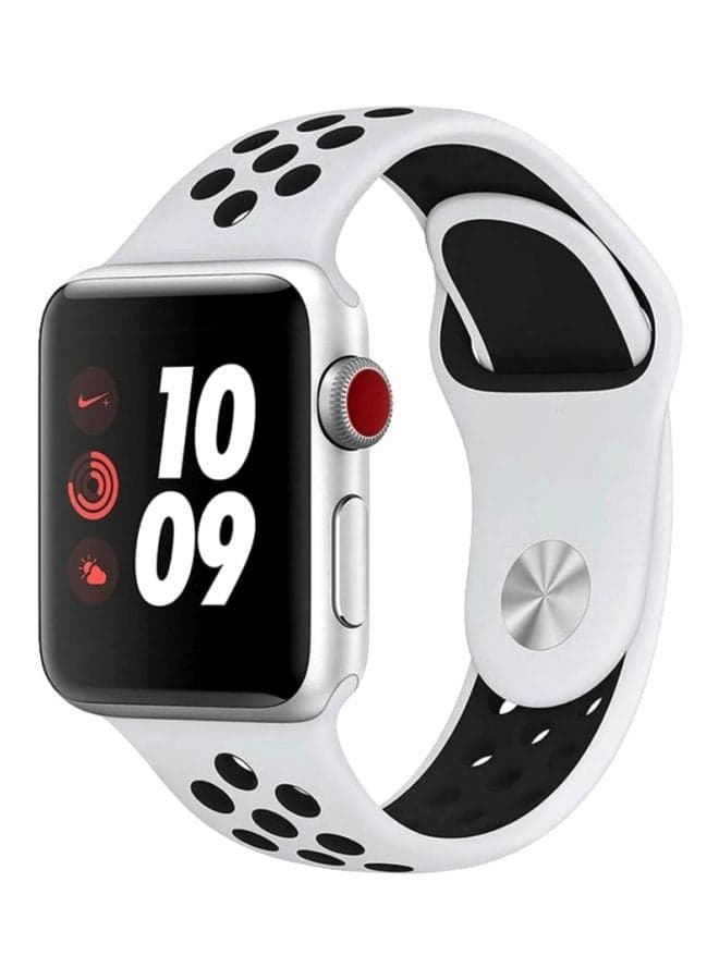 Silicone Nike Design Sport Band for Apple Watch 42/44/45mm White/Black