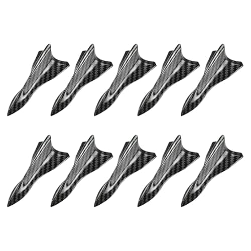 UHANBUT 10PCS Car Diffuser Shark Fin Set Mini Fashion SelfAdhesive Air Vortex Generator Shark Fin Antenna Kit Car Exterior Decoration Accessories for Bumper Roof Tail Wing Spoiler Carbon Fiber