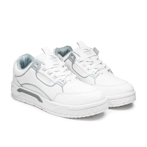 ASIAN Men NEXUS-02 Stylish Casual Mid Top Sneakers with Catchy Colours and Trendy Design with Laces for Men & Boys | Perfect for Wearing to Outings, and Comfortable All-Day Use, Stylish and Durable ( FULLWHT) -UK 8