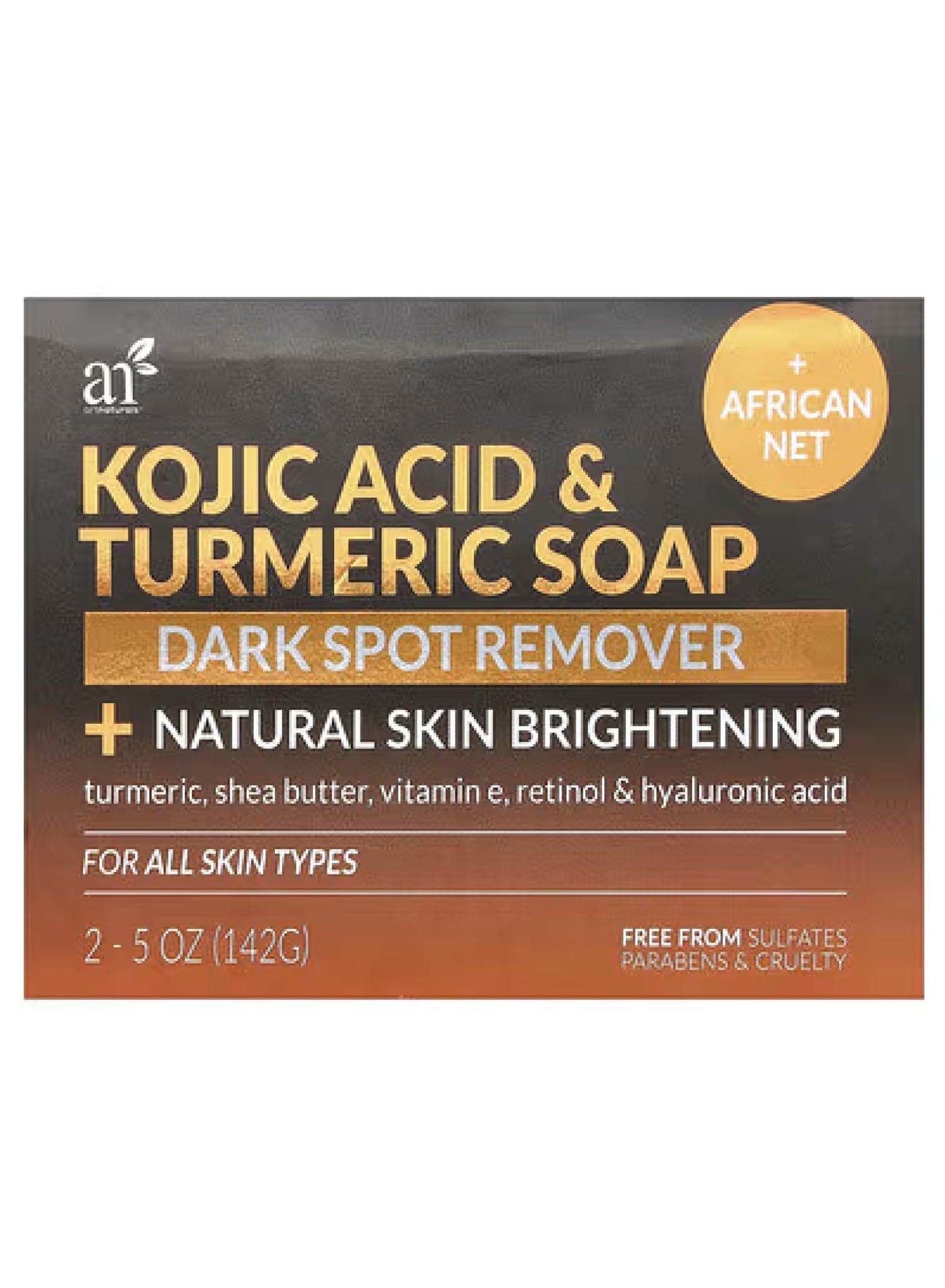 Kojic Acid & Turmeric Bar Soap, For All Skin Types , 2 Bars, 5 oz (142 g) Each