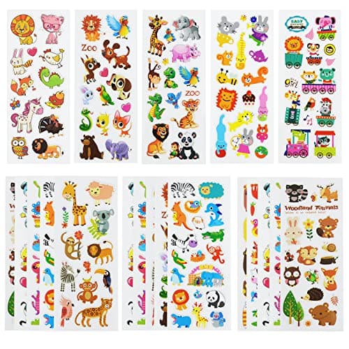 24 Sheets400 Animal 3D Puffy Stickers for Toddlers Kids Bulk Preschool Sticker Sheets for Reward Craft Scrapbooking
