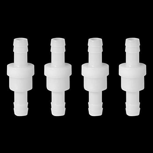 Feelers 3/8" One Way Inline Check Valve Non-Return One-Way Air Water Gas Check Valve Ozone Resistance PVDF, Pack of 4 4PCS