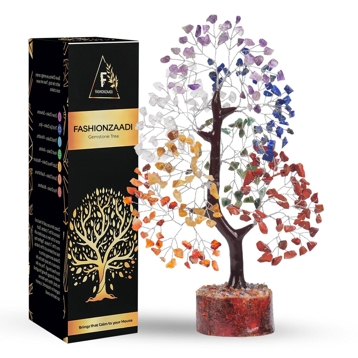FASHIONZAADI 7 Chakra Tree Crystal Tree of Life Decor Seven Chakra Tree Birthday Gifts for Women Money Tree Spiritual Decor Desk Decorations Good Luck Gifts Crystals Home Decor