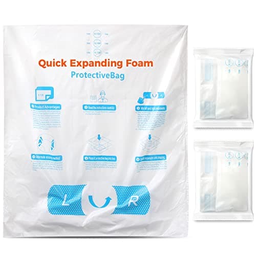 15 x 18 2 PCS TONESPAC Instant Pack Quick Expanding Foam X100 Packaging Bag for Packaging and Shipping