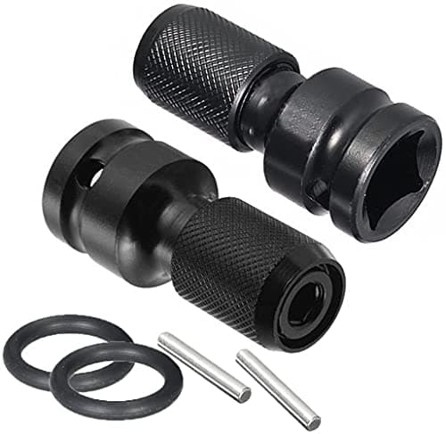 JIVENORTE 2PCS 12 inch Square Drive to 14 inch Hex Female Socket Adapter Converter Chuck Adaptor for Air and Electric Impact Wrench Impact Drill Ratchet Wrench