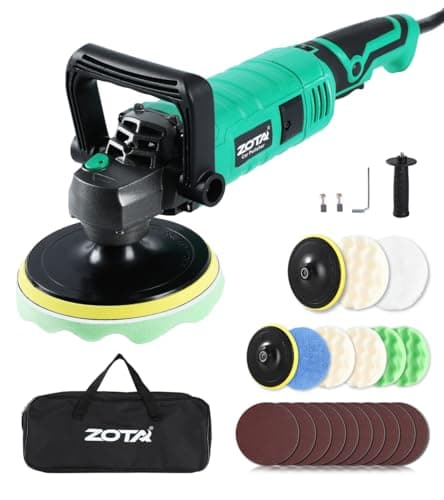 ZOTA Buffer Polisher 1600W 7 Inch6 Inch Pure Copper Motor Car Buffers and Polishers Kit 7 Variable Speeds 10003500 RPM Car Polishers and Buffers Ultralong Cord for Car Boat Polishing Waxing