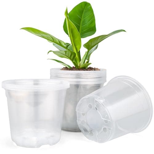 DUNPUTE 15 Pack Clear Nursery Pots with Drainage Holes, 3 Inch Seed Starting Plastic Plant Pots, Transparent Variety Pack Flexible Garden Pot for Outdoor Indoor (Clear, 3 Inch)