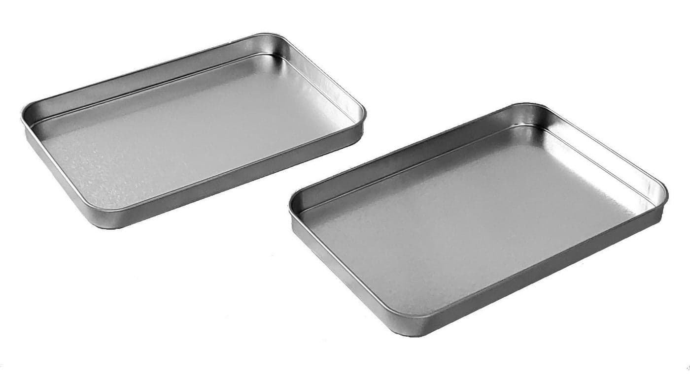 Premium Steel Baking Trays compatible with Easy Bake Ultimate Oven | 2-Pack | Accessories for Cooking Easy Bake Oven Mixes | Easy Bake Oven Tray | Measures 5.5"L x 3.63"W x 0.5"H