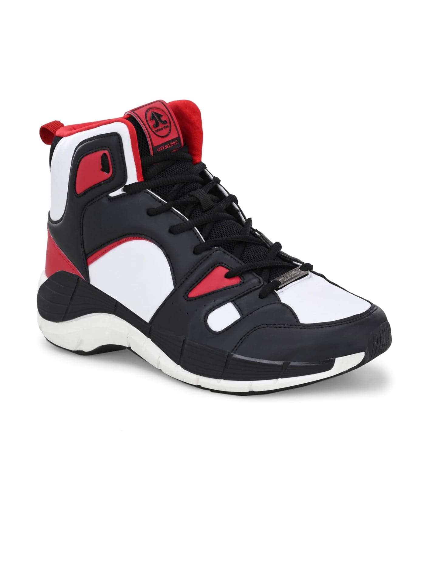 OFF LIMITS Men Piston Sneaker, Off White/Black/RED, 10 UK