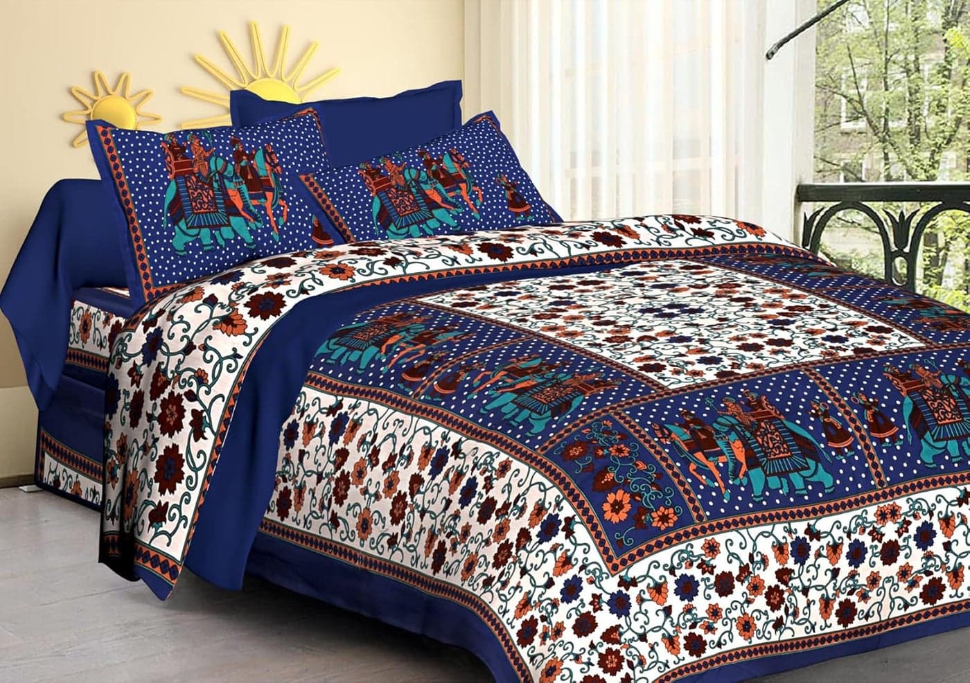Poorak Pure Cotton Bedsheet Double Bed