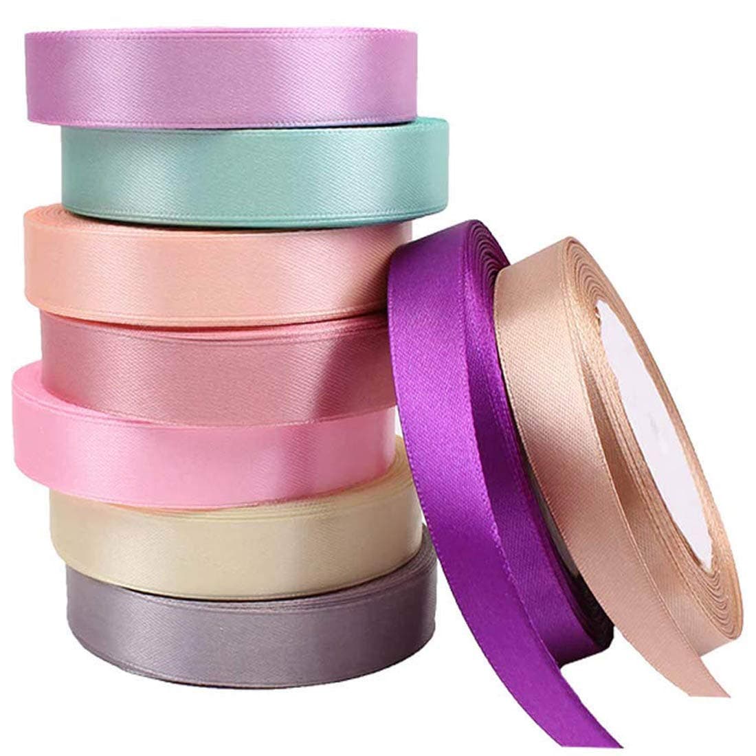 DIY Crafts Pack of 25 Yards, Random Mixed Colour, 25Yards Grosgrain Satin Ribbons1.5cm Wedding Christmas Party Decorations DIY Bow CRA(Pack of 25 Yards, Random Mixed Colour)