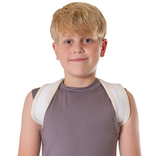BraceAbility Clavicle Support Brace - Figure 8 Upper Back Brace Posture Corrector for Women and Men, Shoulder Straightener, Kyphosis Relief, Sling for Injuries and Fractures (Small)