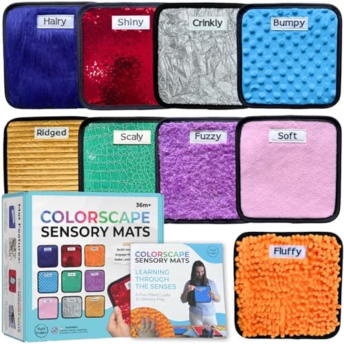 9 Labeled Sensory Mats wLesson Plans Sensory Toys for Kids with Autism Mats for Autistic Children Occupational Therapy Toys Sensory Wall for Autism Classroom Must Haves