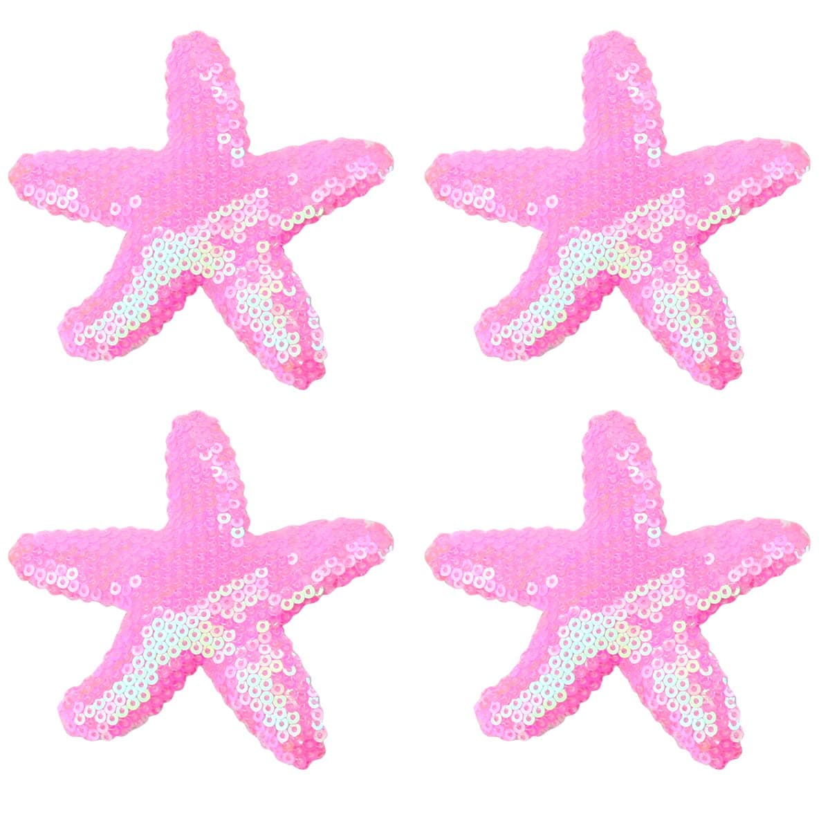 Starfish Hair Clips Pink Sequins Hair Pins Sea Star Alligator Hair Clips Barrettes Glitter Sea Shell Beach Hair Accessories for Women Girls Headpiece Wedding Birthday Party Supplies 4PCS