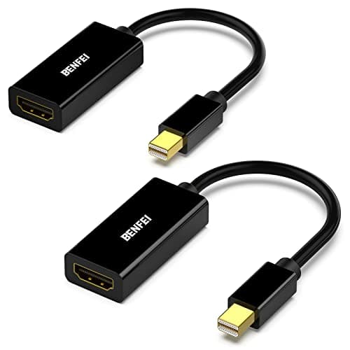 BENFEI Mini DisplayPort to HDMI Adapter 2 Pack Mini DPThunderbolt to HDMI Converter GoldPlated Cord Compatible for MacBook Pro MacBook Air Mac mini Microsoft Surface Pro 34 etc