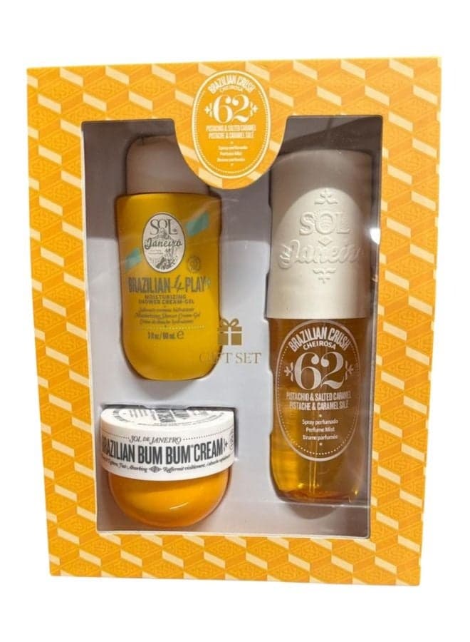 Sol de Janeiro Brazilian Crush Cheirosa 62 Set – Iconic Pistachio & Salted Caramel Fragrance Body Care Gift Set