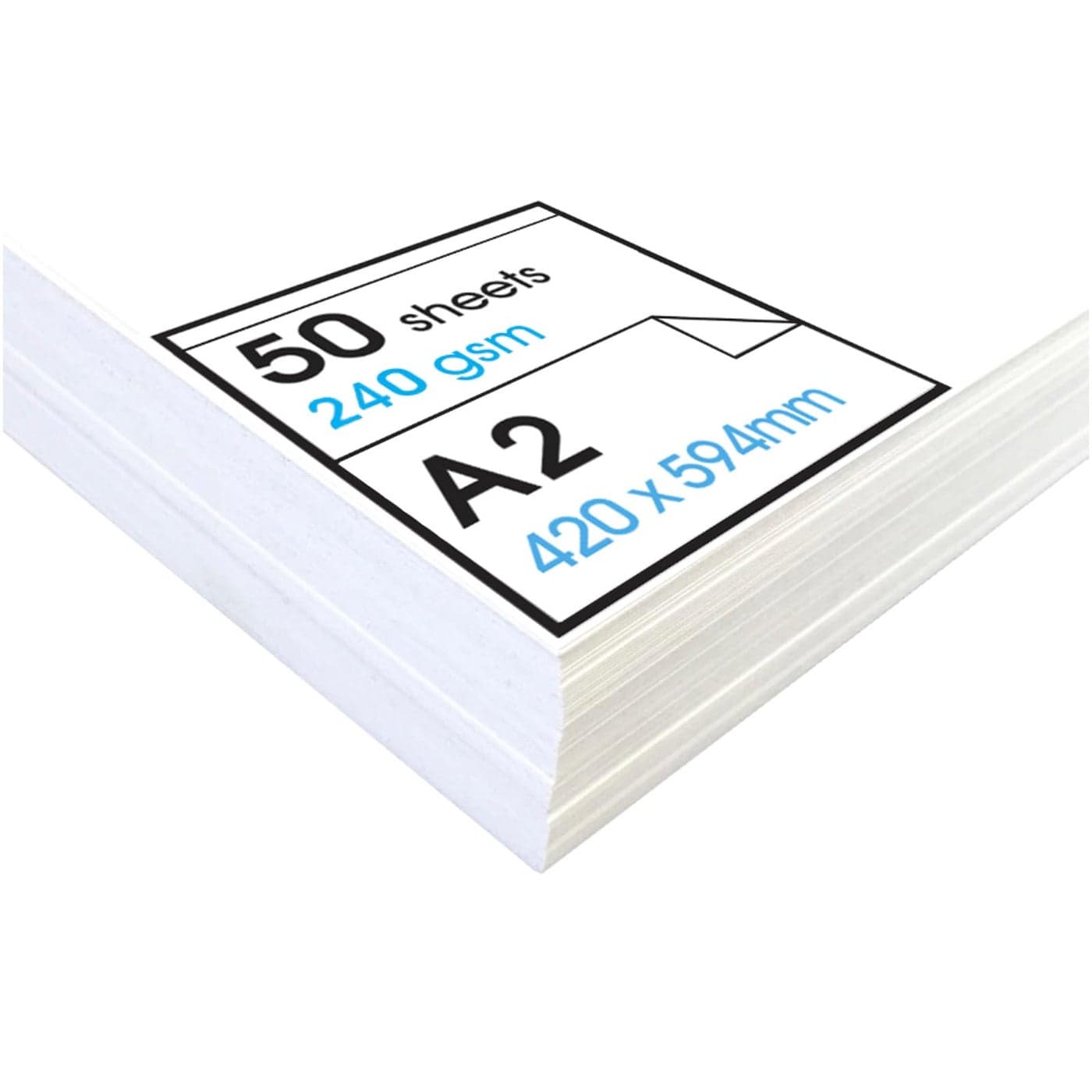 Artway Studio Acid Free A2 Mixed Media Paper Ideal for Multimedia Applications 240gsm A2 50 Sheets White