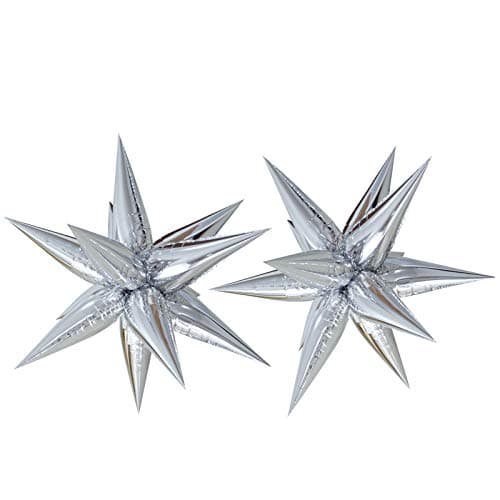 Tellpet Star Balloons Foil Balloon for Birthday Bachelorette Engagement Wedding Party 2pcs Large Silver Balloon