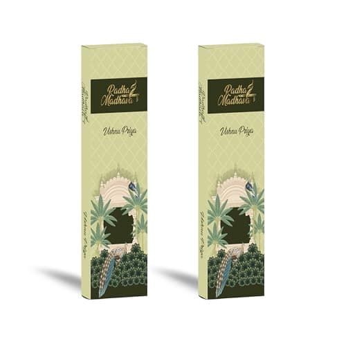 ISKCON Natural Agarbatti Incense Sticks 8 Inch | Long-Lasting Aroma | Burns Up to 30 Minutes per Stick | Premium Fragrance for Puja Meditation & Yoga (Pack of 2, Vishnu Priya)