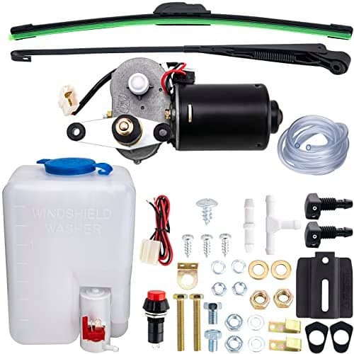Electric UTV Windshield Wiper Kit, Universal Windshield Wiper Motor Kit, 12V Electric Windshield Wiper Kit for UTV Golf Cart Universal Power Wiper Kit