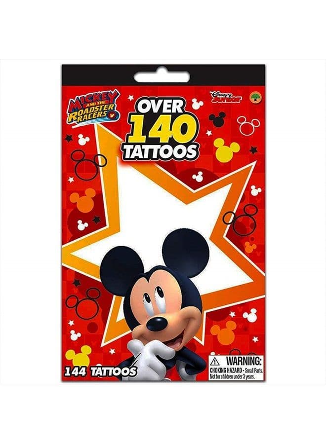 Disney Junior Mickey Mouse & The Roadster Racers Over 140 Temporary Tattoos Booklets - Easy To Apply & Remove, Smudge Proof, Cute Assorted Designs - Party Favors & Handouts (1-pack)