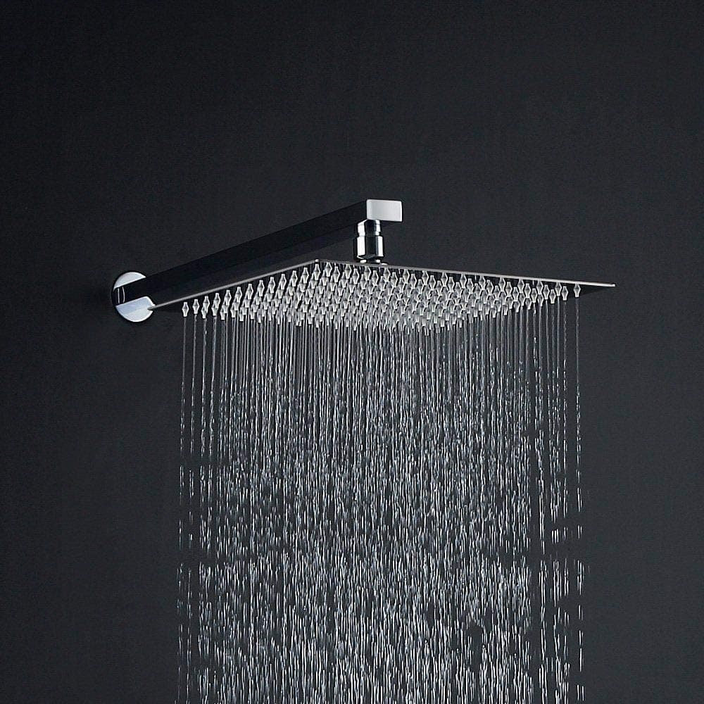 hot cold 8X8 Inch Shower With 9 inch Arm Stainless Steel Rain Shower Combo Set