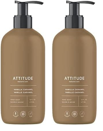 ATTITUDE Liquid Hand Soap EWG Verified Plant and MineralBased Vegan Personal Care Products Vanilla Caramel 16 Fl Oz Pack of 2