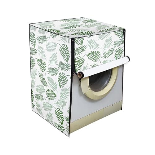 Star Weaves Waterproof Front Load Washing Machine Cover For Lg 8 Kg & 9 Kg (Green Leaf) - FLBKUM174