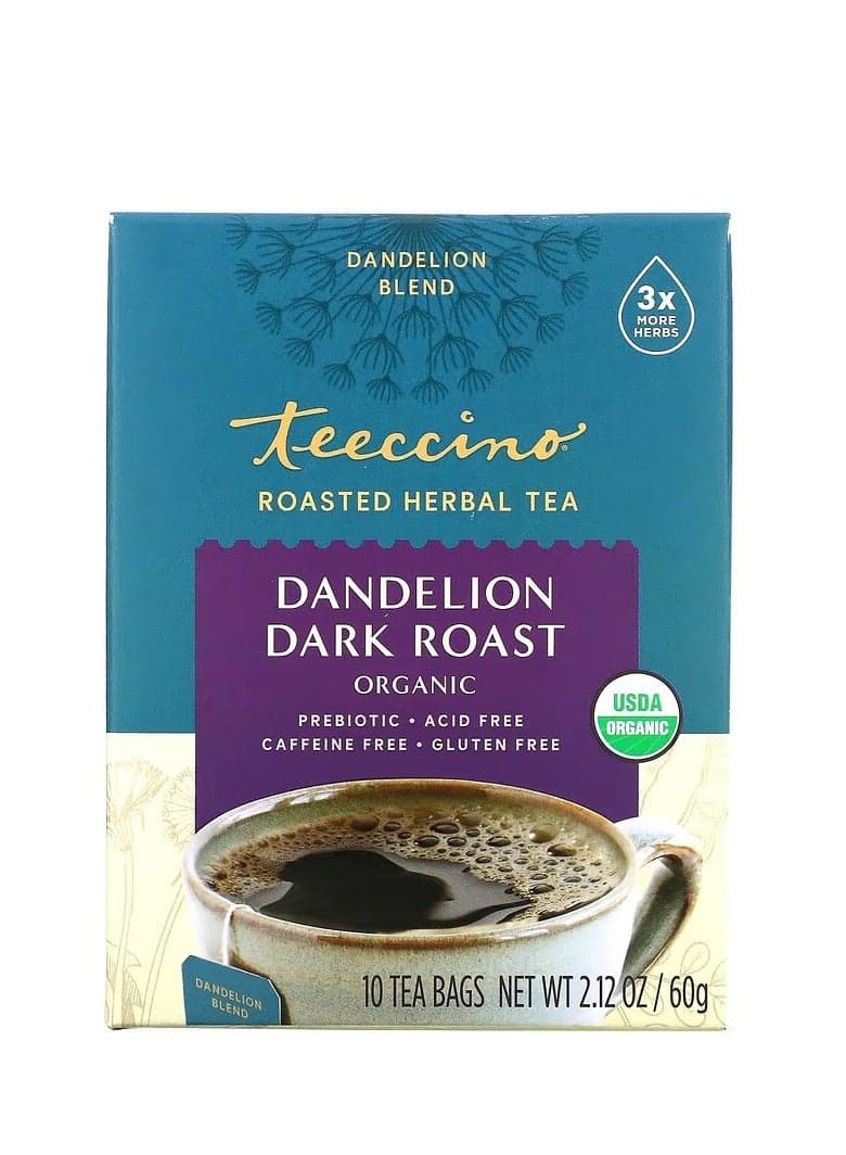 Organic Roasted Herbal Tea Dark Roasted Dandelion Caffeine Free 10 Tea Bags 2.12 oz (60 g)