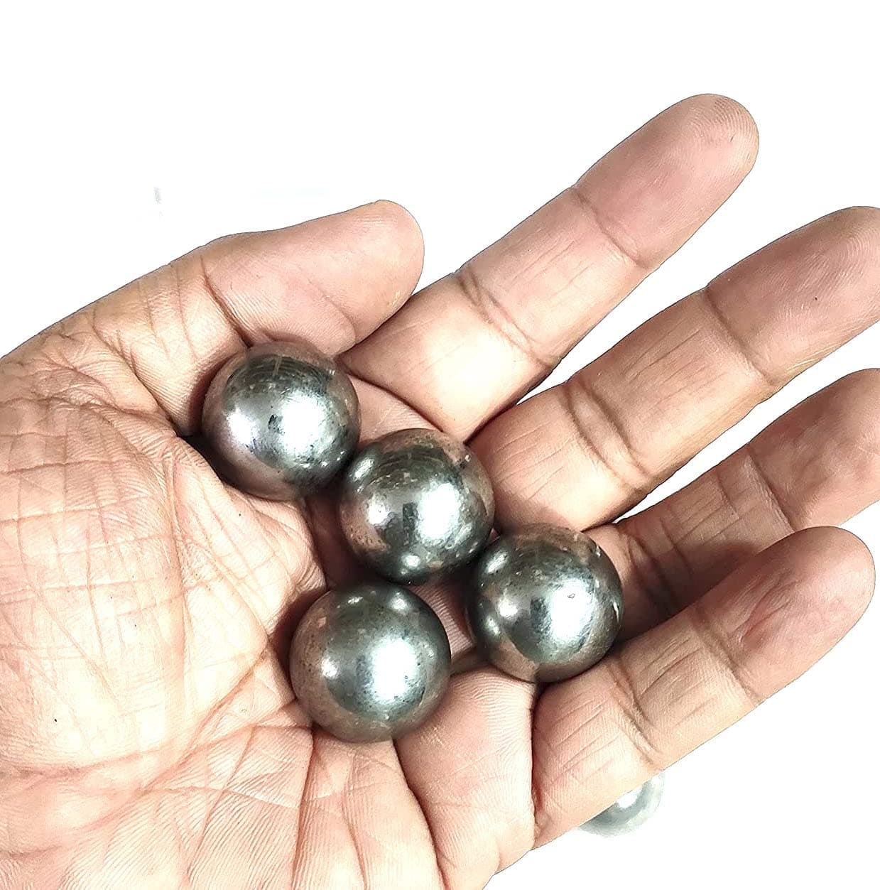OMX Steel Bearing Ball, No Holes, Silver Full Solid Iron Balls (25 MM, 2 PC)