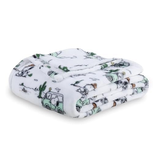 Berkshire Blanket Peanuts VelvetLoft Cute Character Snoopy Plush BlanketSnoopy Desert Travel WhiteTwin 60 in x 90 in Official Peanuts Product