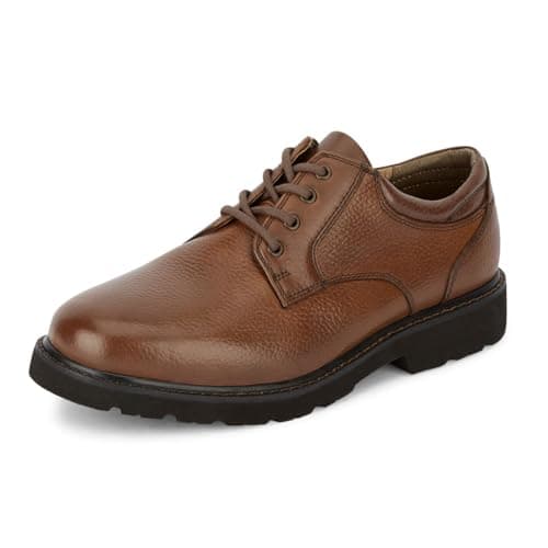 Dockers Men's Shelter Plain Toe Oxford,Dark Tan Full Grain Leather,9.5 W US
