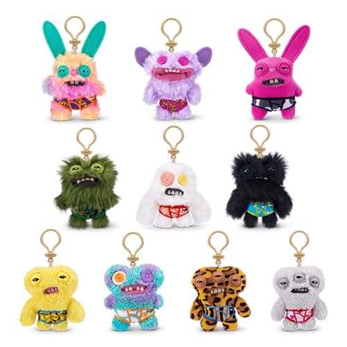 Fuggler Key Rings Series 4 by ZURU Funny Ugly Monster Plush Collectible Toy 3 Pack