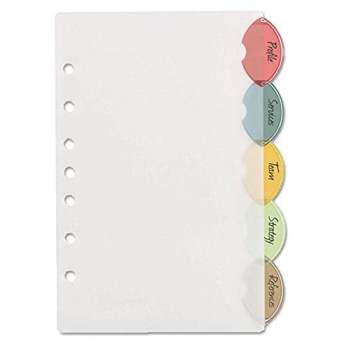 Avery 11118 Mini Dividers, 5/ST, 5-1/2-Inch x8-1/2-Inch, 7-Hole Punch, Multi