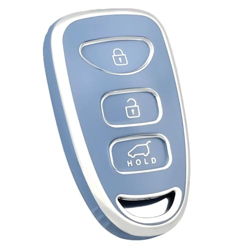 OFF WE GO for Hyundai Key Fob Cover Soft TPU Protection Key Fob Case Fit for Hyundai Elantra Accent Genesis Sonata Kia Forte Optima Sorento Rondo Spectra Car Key Accessories Silver Blue