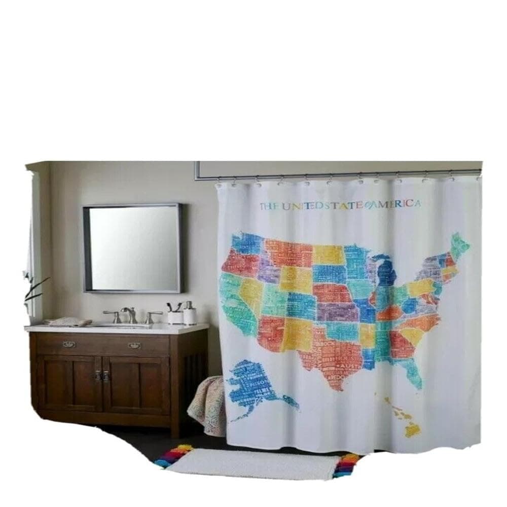 SKL Home by Saturday Knight Ltd United States Map Shower CurtainMulti