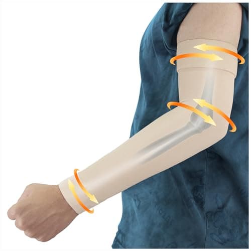 Hiball Lymphedema Medical Compression Arm Sleeve for Men Women 2030 mmHg Graduated Compression Full Arm Support with Silicone Band Long Circulation Pressure Arm Brace for Arthritis Bursitis Edema