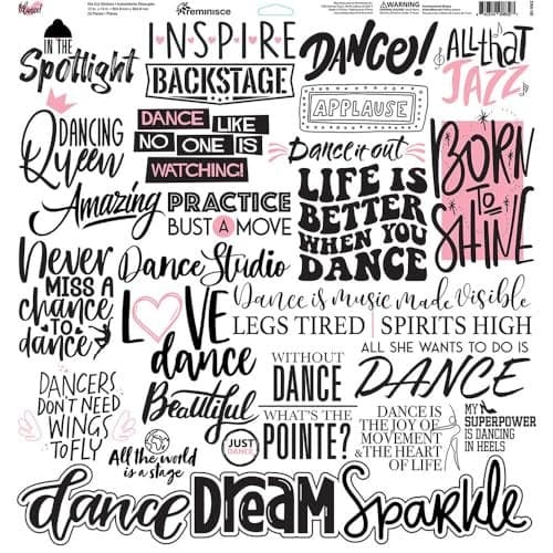 Reminisce Dance Collection 12 x 12 Cardstock Scrapbook Stickers