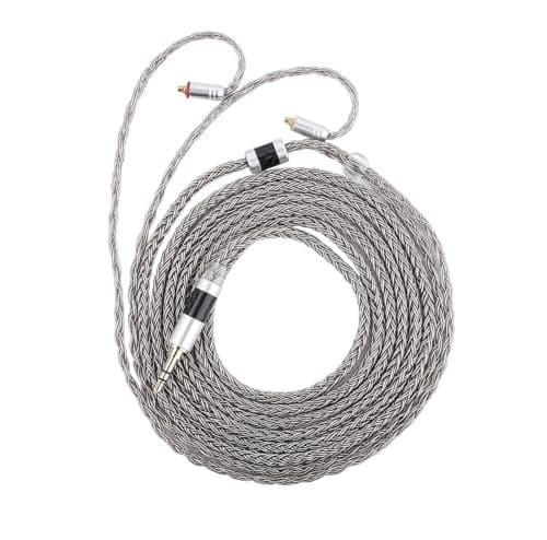 Linsoul Tripowin Zonie IEM Cable 2m Long Earbud Cord 16 Core Silver Plated Earphone Cable in Ear Monitor Wire for Audiophile Musician MMCX