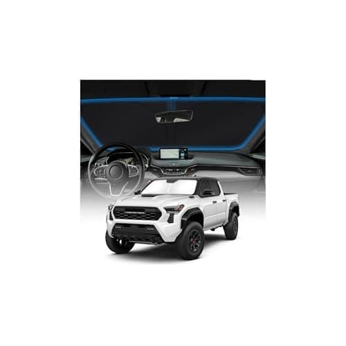 KUST Windshield Sun Shade for Toyota Tacoma Accessories 2016-2025 2026 2Dr 4Dr Pickup Truck, Custom Fit Car Front Window Sunshade Sun Visor Protector Foldable Blocks UV Rays Keep Car Cooler