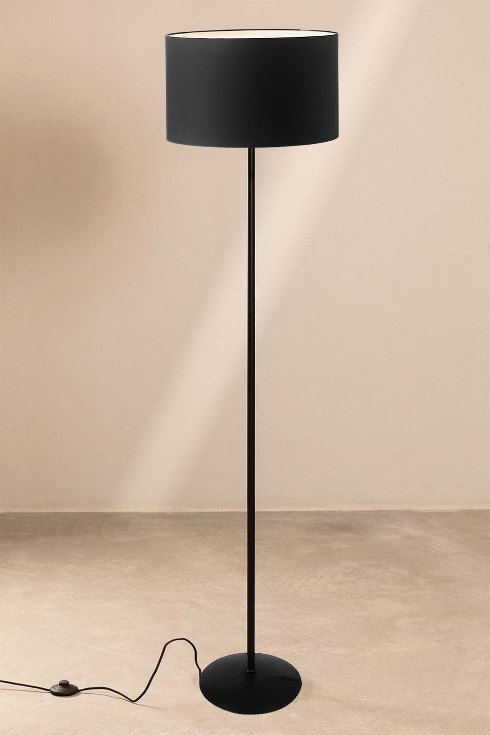AKWAY Floor Lamp for Living Room Standing lamp for Living Room Tall lamp for Home Floor Lamp for Bedroom 14 Dia x 8 H Shade Black
