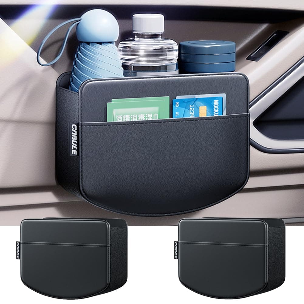 Tumecos 2Pcs Multifunctional Car Storage BoxTrash Can Auto Door Side OrganizerLarge Capacity Storage BagFoldable Back Seat Storage Pocket Car Accessories Organizer BoxStyle B