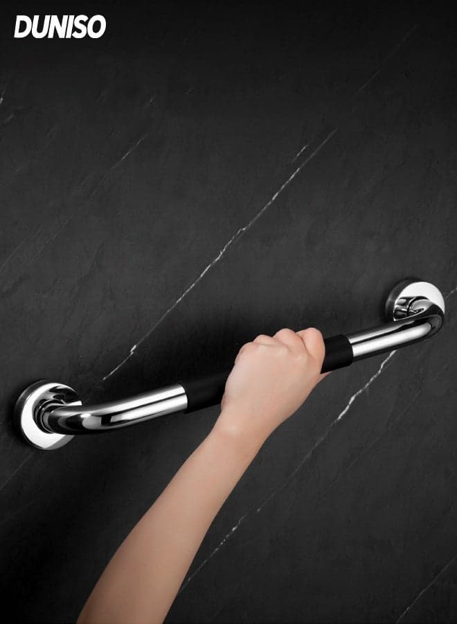 Grab Bars for Bathroom, Anti Slip Bathroom Handicap Grab Bars for Showers,Safety Bath & Toilet Rail for Elderly Senior with Anti Slip Rubber Grip,Suitable for Bathroom Elderly Handicap Senior Pregnant,40cm