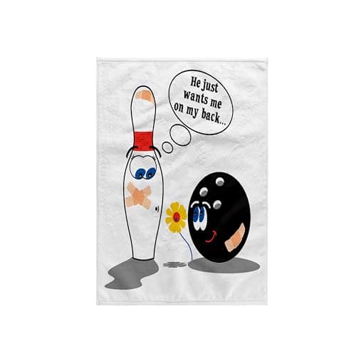 3D Rose TWL_116306_1 Funny Bowling Ball & Pin Just Wants Me on My Back Innuendo Sports Design Towel, 15 x 22