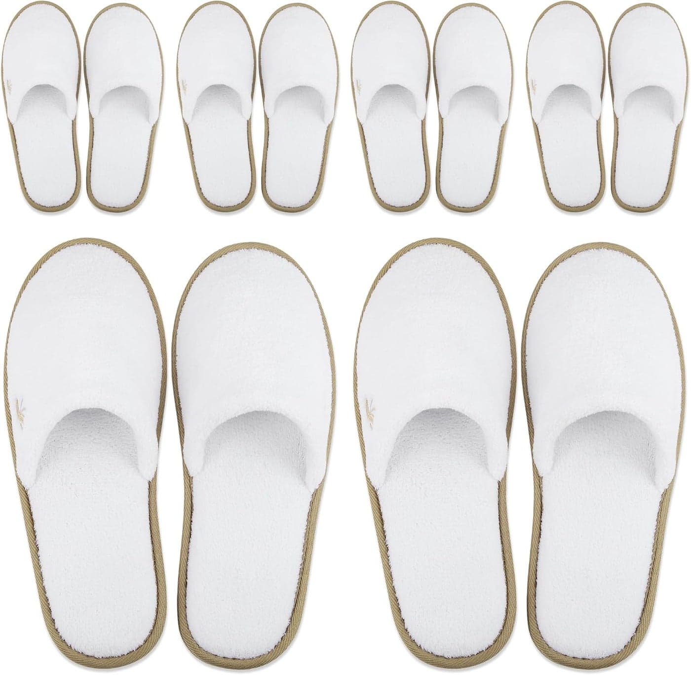 BERGMAN KELLY Spa Slippers Disposable Indoor House Slippers Closed Toe House Shoes for Men Women Value Pack Hotel Indoor Shoes for Guests Washable Reusable for Travel Wedding