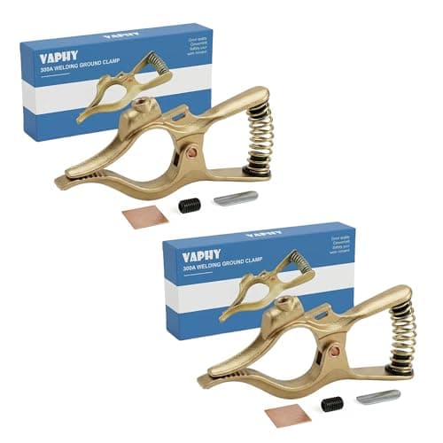 Vaphy 300-Amp T-Style Welding Ground Clamp Brass, 2-Pack
