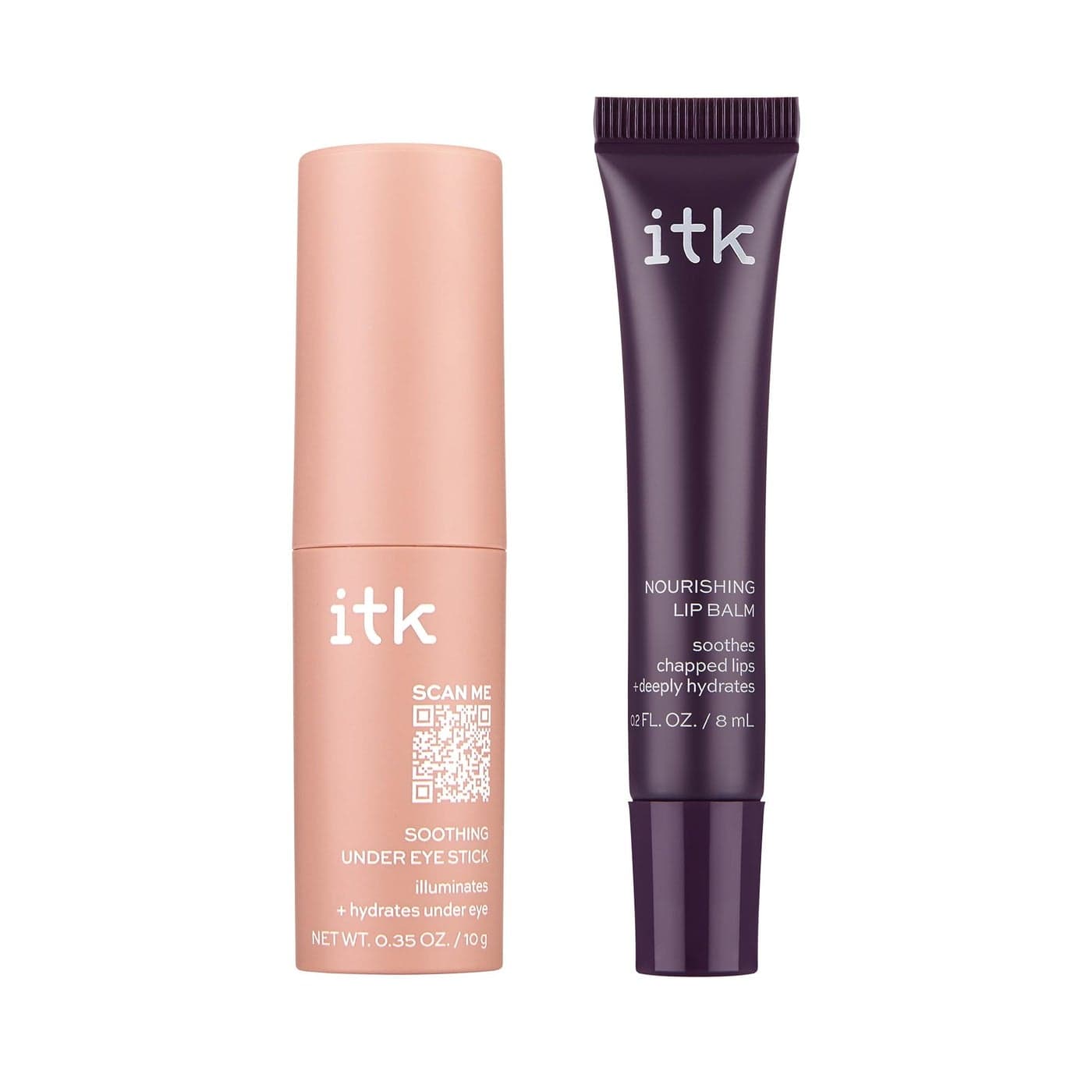 ITK Skincare Gift Set Aloe Vera Under Eye Stick Shea Butter Lip Balm Duo to Reduce Eye Puffiness and Soothe Chapped Lips with Vitamin E Hydrates Dry Lips and Eyes Travel Skincare Set